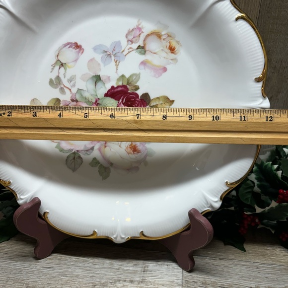 VTG Bavaria Schumann Arzberg Germany Plate Platter 12'' Antique Rose - Picture 4 of 11